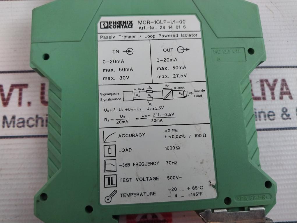 Phoenix Contact Mcr-1Clp-i/I-00 Loop Powered Isolator 0-20Ma 30V