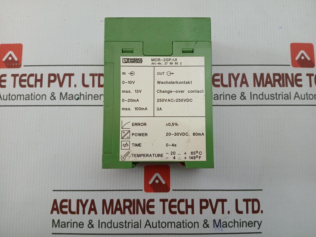 Limit Value Switch Mcr-2Sp/Ui Phoenix Contact Input-0 To 10V