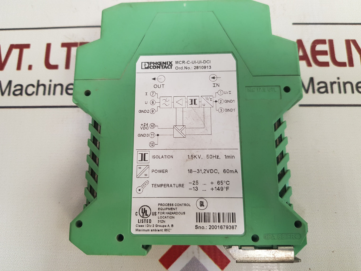 Phoenix Contact Mcr-c-ui-ui-dci Isolation Amplifier 4-20Ma