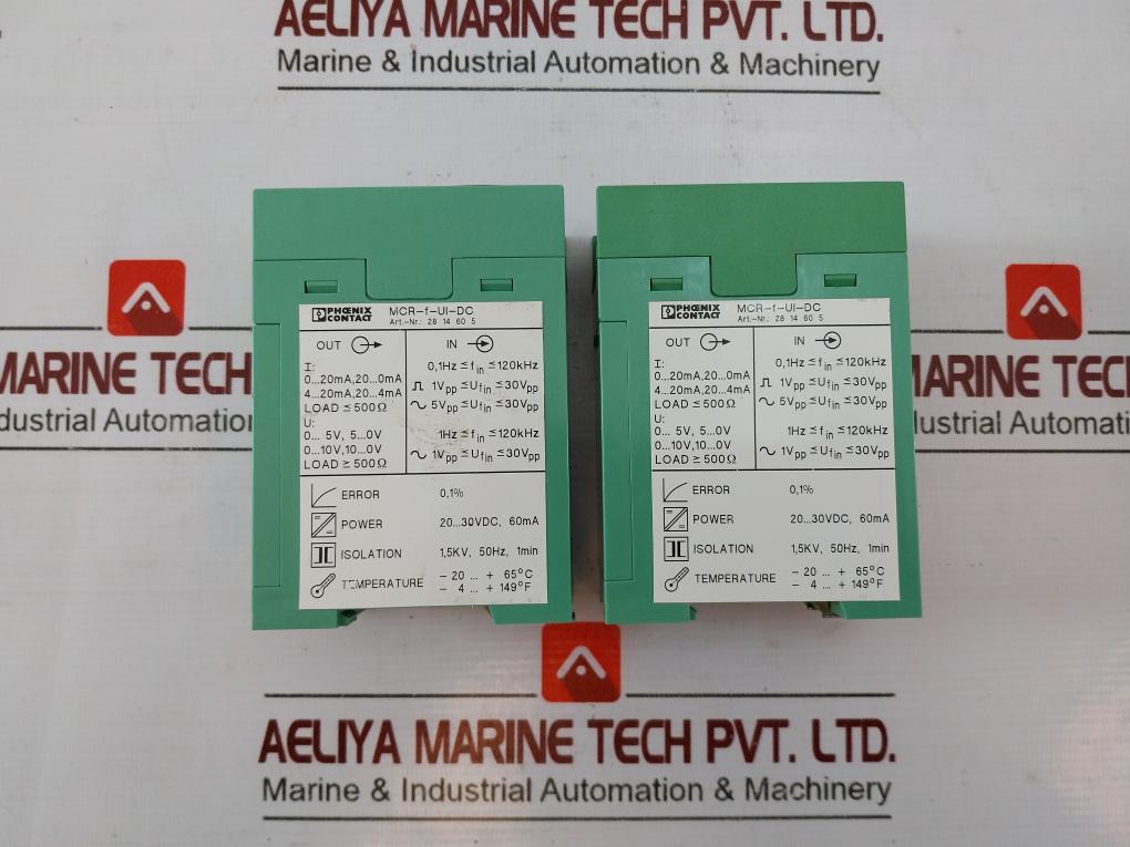 Phoenix Contact Mcr-f-ui-dc Frequency Measuring Transducer 2814605 20-30Vdc 60Ma