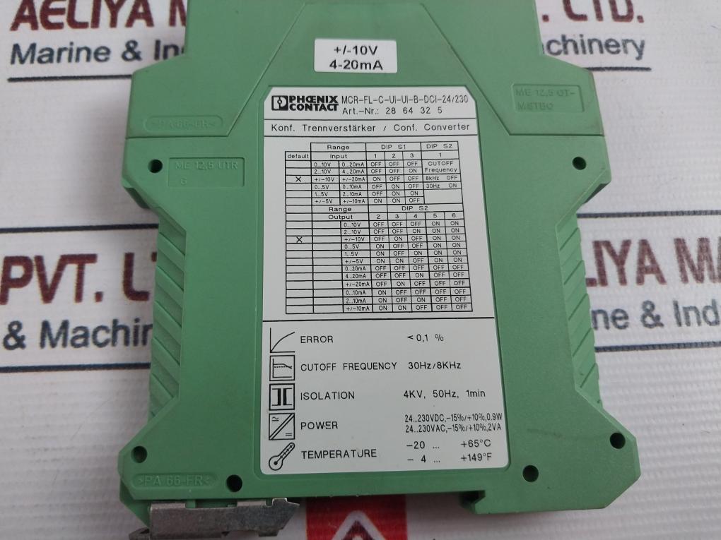 Phoenix Contact Mcr-fl-c-ui-ui-b-dci-24/230 Isolating Amplifier 28 64 32 5