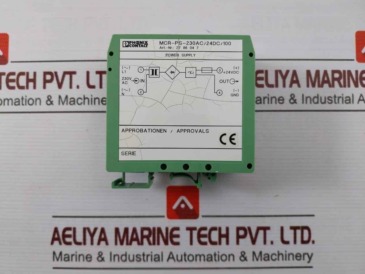 Phoenix Contact Mcr-ps-230Ac/24Dc/100 Signal Conditioner Power Supply Unit 50Mv