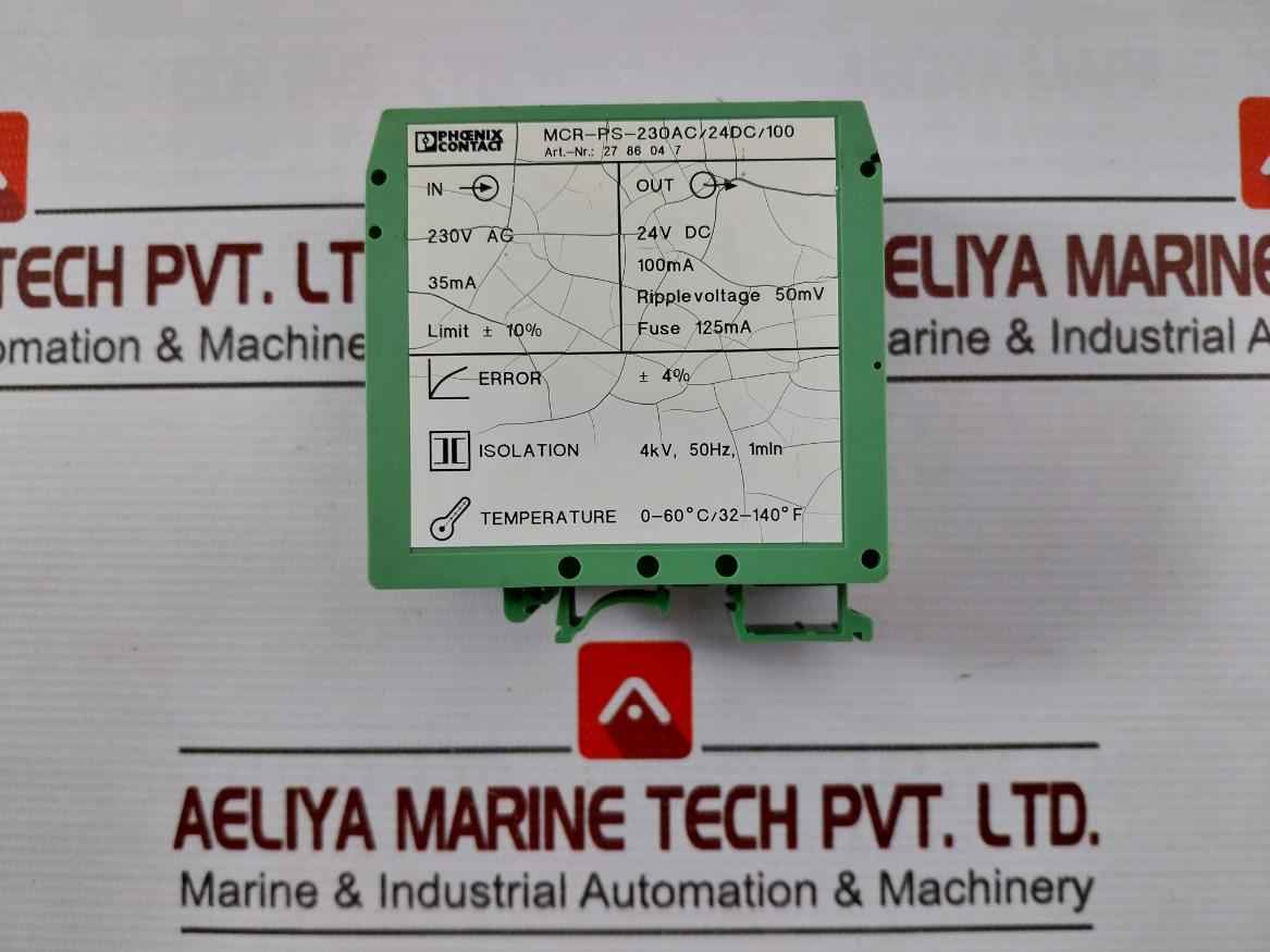 Phoenix Contact Mcr-ps-230Ac/24Dc/100 Signal Conditioner Power Supply Unit 50Mv