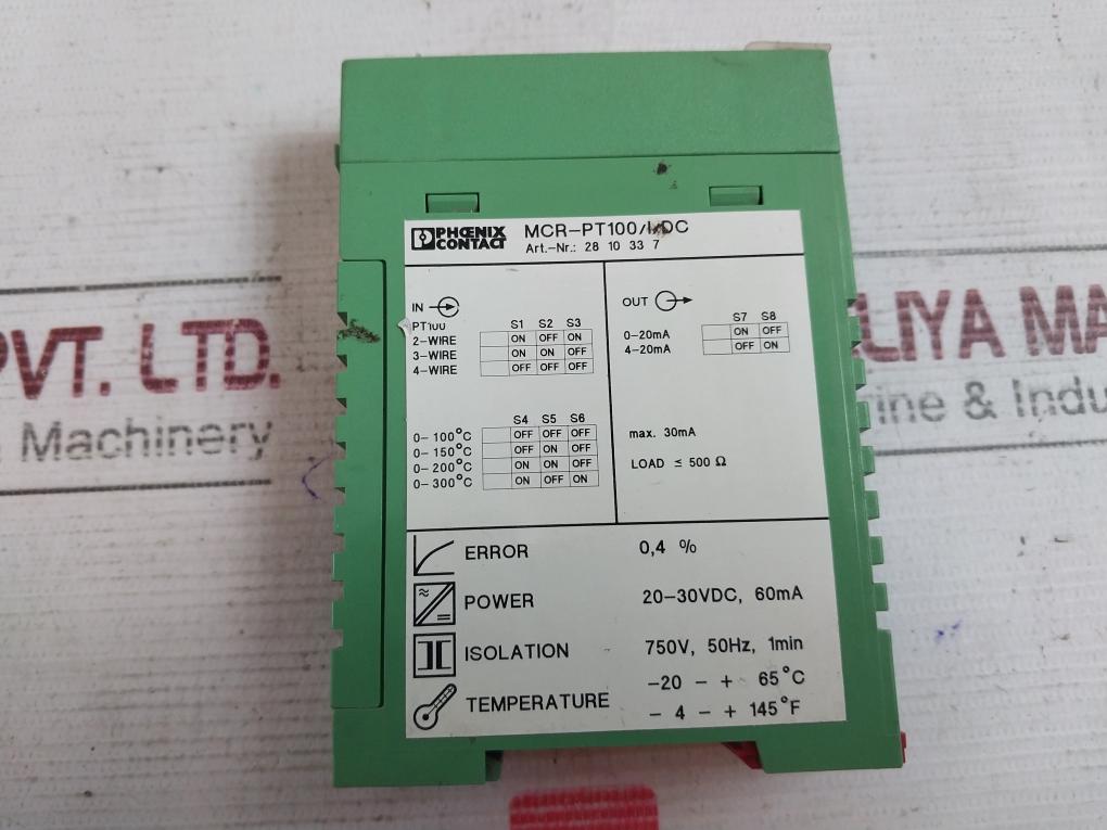 Phoenix Contact Mcr-pt100/I/Dc Pt100-converter 20–30 Vdc 60 Ma 9469516
