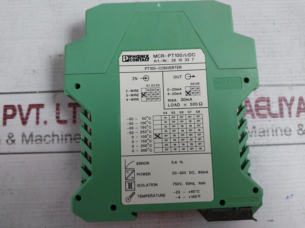 Phoenix Contact Mcr-pt100/I/Dc Resistance Thermometer Measuring Transducer 30Ma