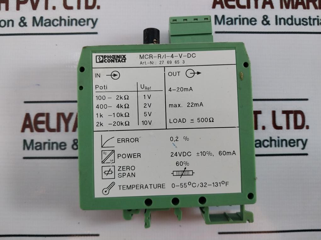 Phoenix Contact Mcr-r/I-4-v-dc Resistance Transducer 24Vdc
