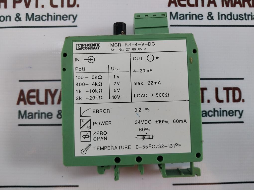 Phoenix Contact Mcr-r/I-4-v-dc Resistance Transducer 2769653 1-10V