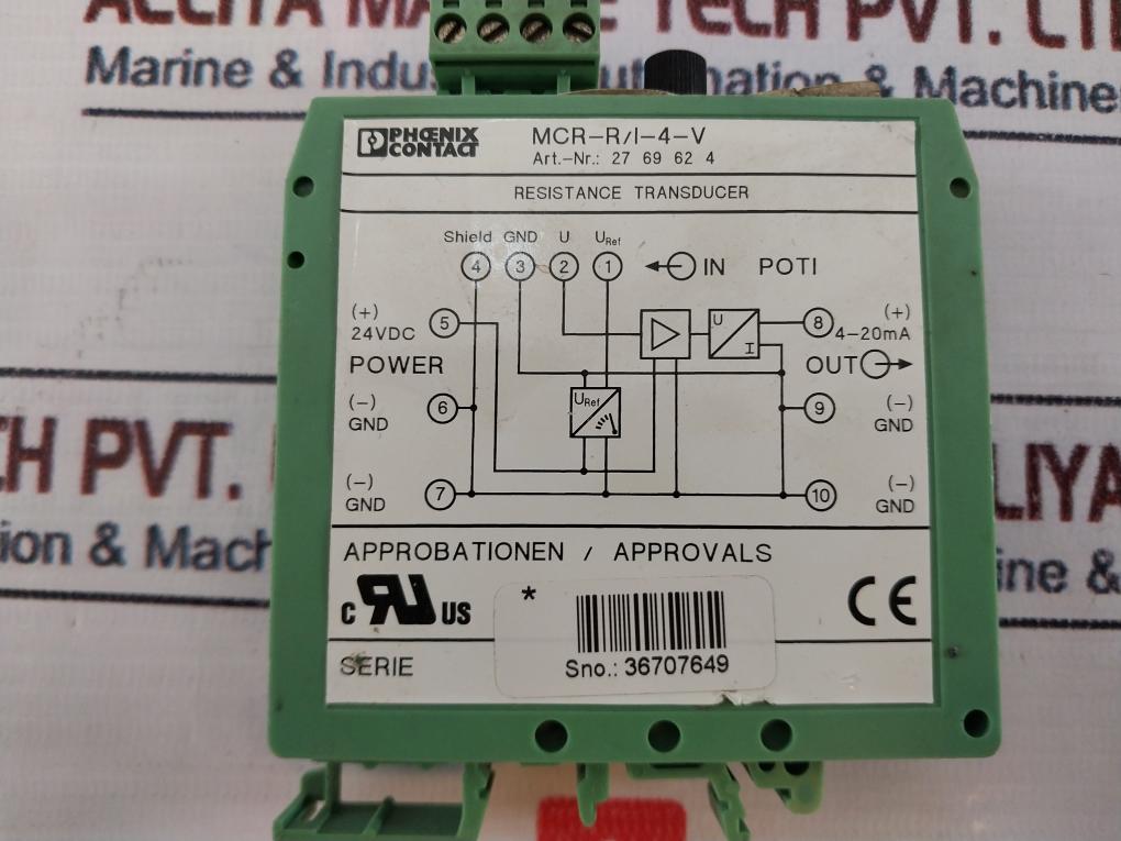 Phoenix Contact Mcr-r/I-4-v Resistance Transducer