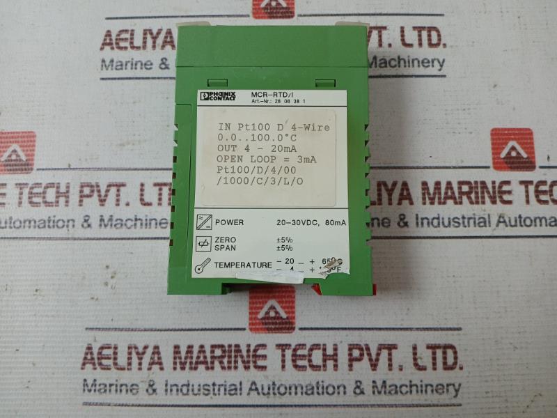 Phoenix Contact Mcr-rtd/I Temperature Measuring Transducer Output 4-20Ma