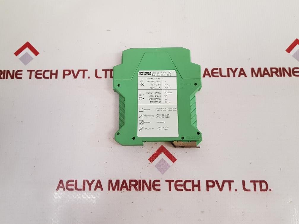 Phoenix Contact Mcr-sl-pt100-i-dc-24 Temperature Transducer 28 14 88 3 4-20 Ma