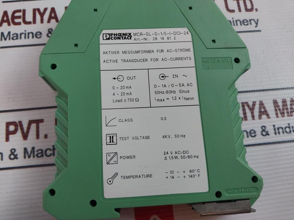 Phoenix Contact Mcr-sl-s-1/5-i-dci-24 Active Transducer 50/60Hz