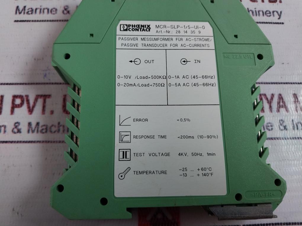 Phoenix Contact Mcr-slp-1/5-ui-0 Passive Current Transducer