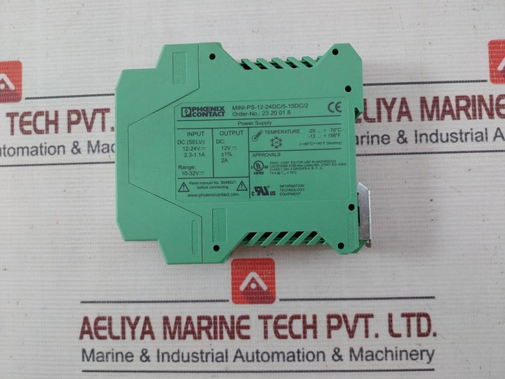 Phoenix Contact Mini-ps-12-24Dc/5-15Dc/2 Dc/Dc Converter 12-24V 2.3-1.1A 70°C