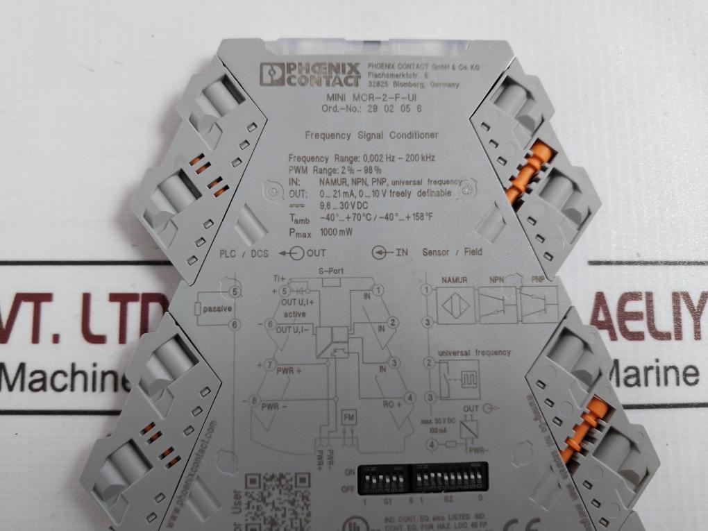 Phoenix Contact Mini Mcr-2-f-ui Frequency Measuring Transducer 1000Mw 0-21Ma