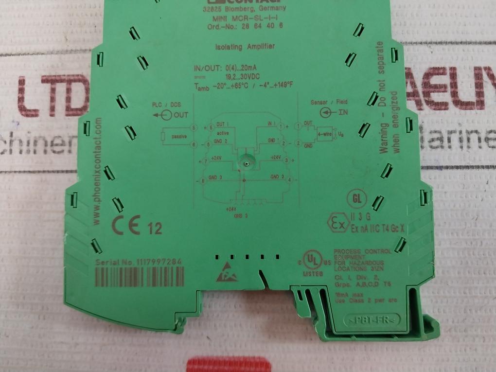 Phoenix Contact Mini Mcr-sl-i-i Signal Conditioner Isolating Amplifier 19,2-30Vdc