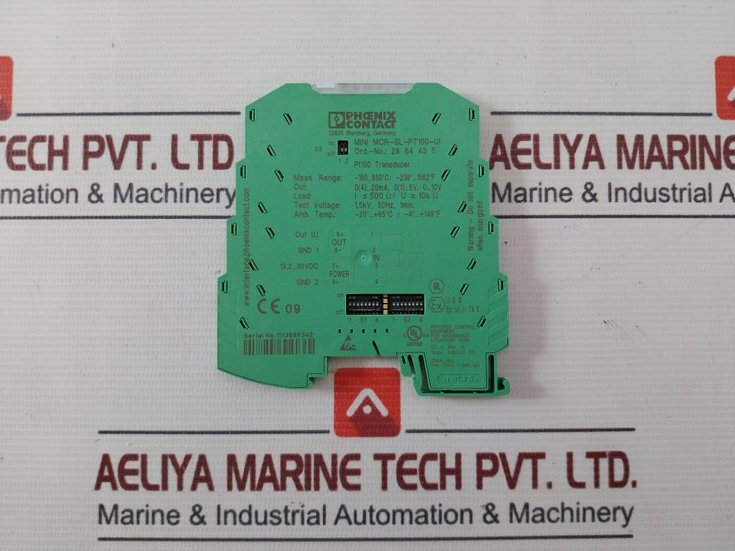 Phoenix Contact Mini Mcr-sl-pt100-ui Resistance Measuring Transducer 5Kv 50Hz