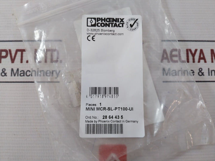 Phoenix Contact Mini Mcr-sl-pt100-ui Resistance Measuring Transducer 5Kv 50Hz
