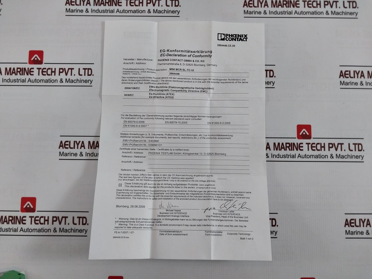 Phoenix Contact Mini Mcr-sl-tc-ui Thermocouple Measuring Transducer 16Ma 1 5Kv