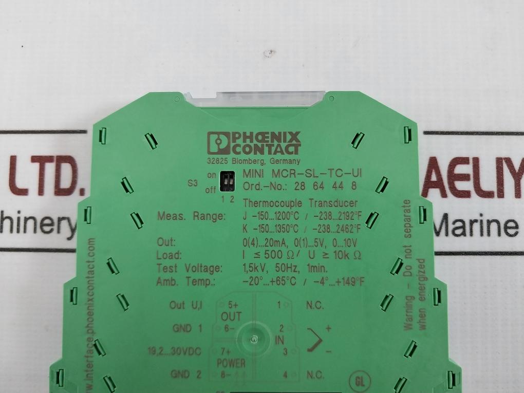 Phoenix Contact Mini Mcr-sl-tc-ui Thermocouple Measuring Transducer 16Ma 1 5Kv