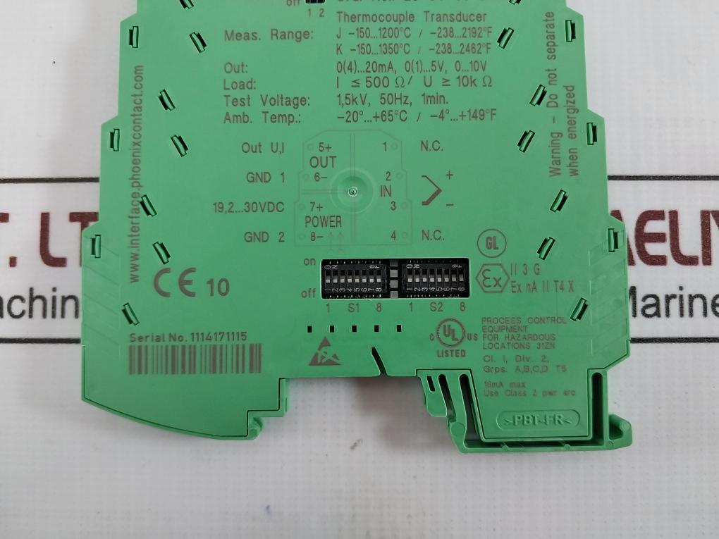 Phoenix Contact Mini Mcr-sl-tc-ui Thermocouple Measuring Transducer 16Ma 1 5Kv
