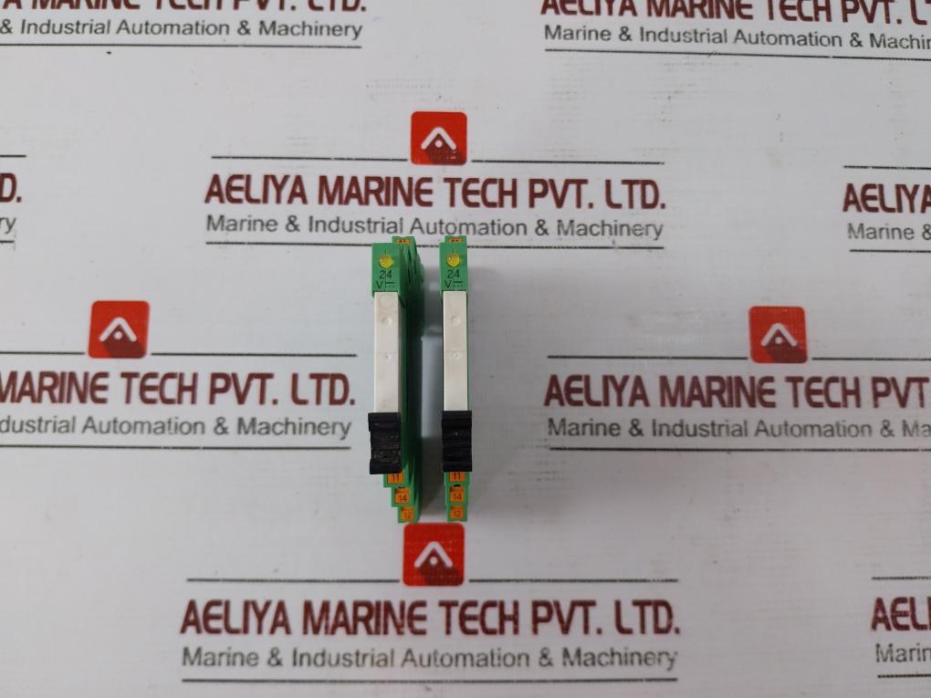 Lot of 2X Phoenix Contact PLC-BPT-24DC/21 Relay Base with Relay 24VDC