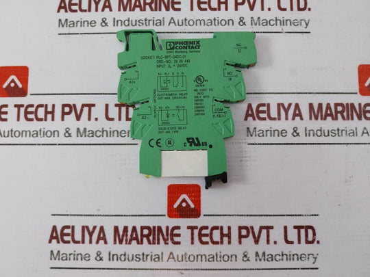 Lot of 2X Phoenix Contact PLC-BPT-24DC/21 Relay Base with Relay 24VDC