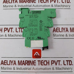 Lot of 2X Phoenix Contact PLC-BPT-24DC/21 Relay Base with Relay 24VDC