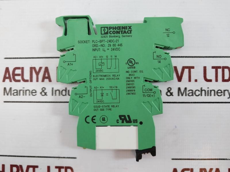Phoenix Contact Plc-bpt-24Dc/21 Socket 24Vdc Electromechanical Relay Solid-state