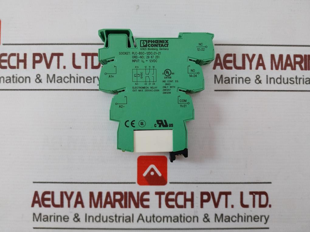 Phoenix Contact Plc-bsc-12Dc/21-21 Relay Base 12Vdc 29 61 257