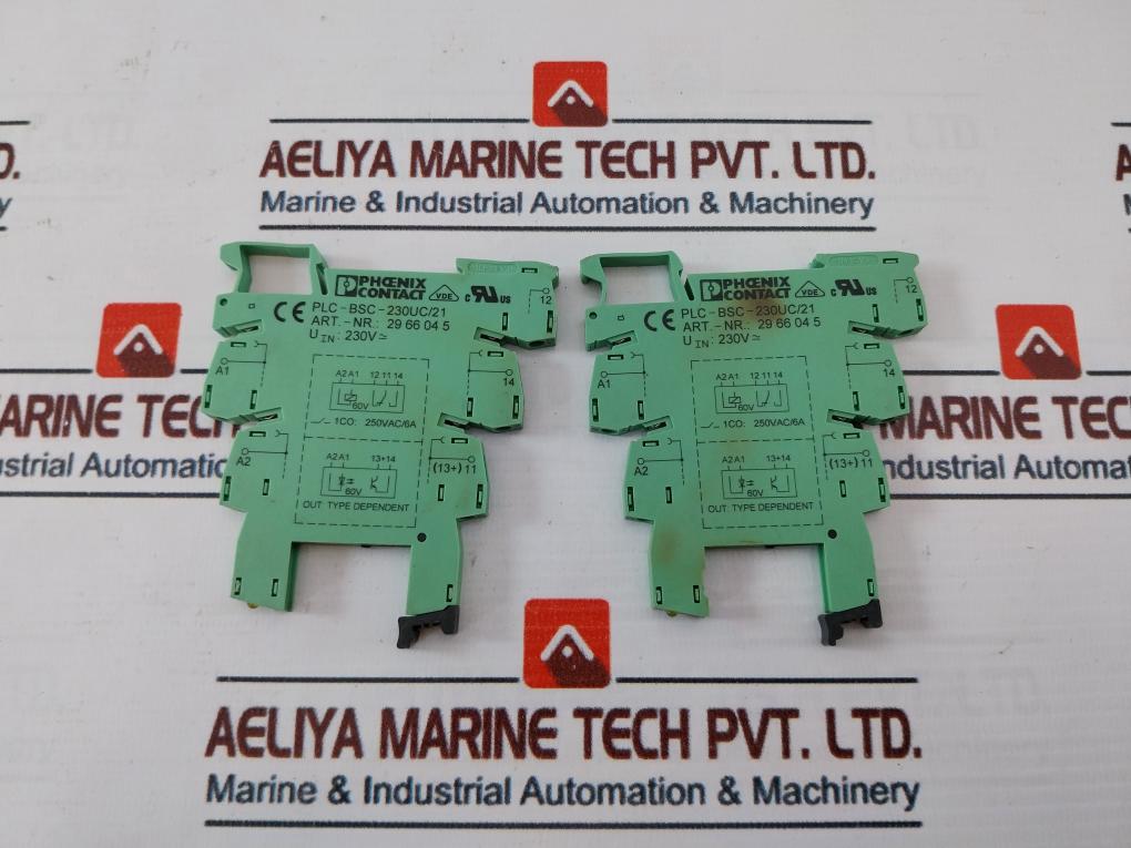Lot of 2x Phoenix Contact PLC-BSC-230UC/21 Terminal Block 2966045