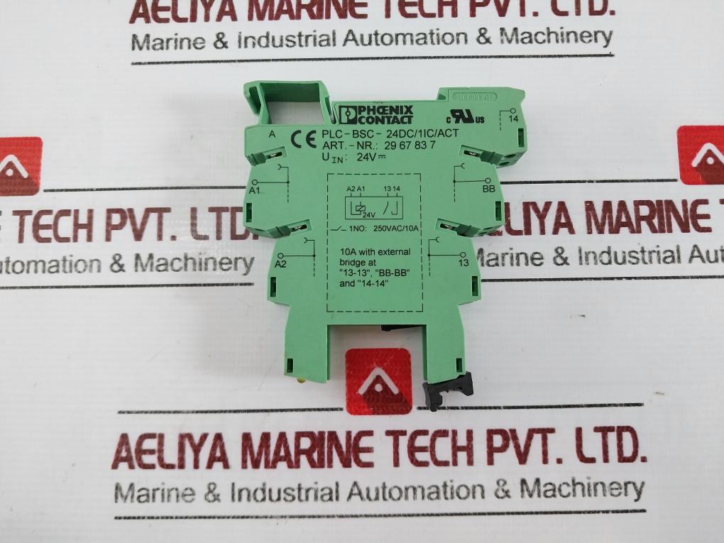 Lot of 2X PHOENIX CONTACT PLC-BSC-24DC/1IC/ACT Relay Base Module 2967837 24V