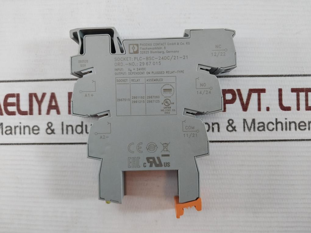 Lot Of 2X Phoenix Contact Plc-bsc-24Dc/21-21 Relay Base 24Vdc 080520 015M19 24V