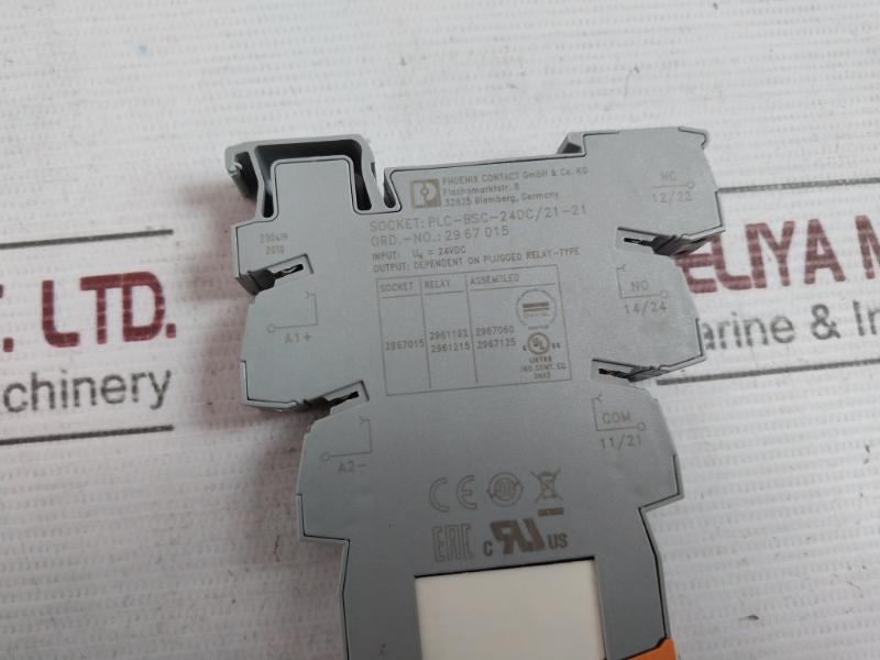 Phoenix Contact Plc-bsc-24Dc/21-21 Relay Base 230419 10A/240V- 29 67 015