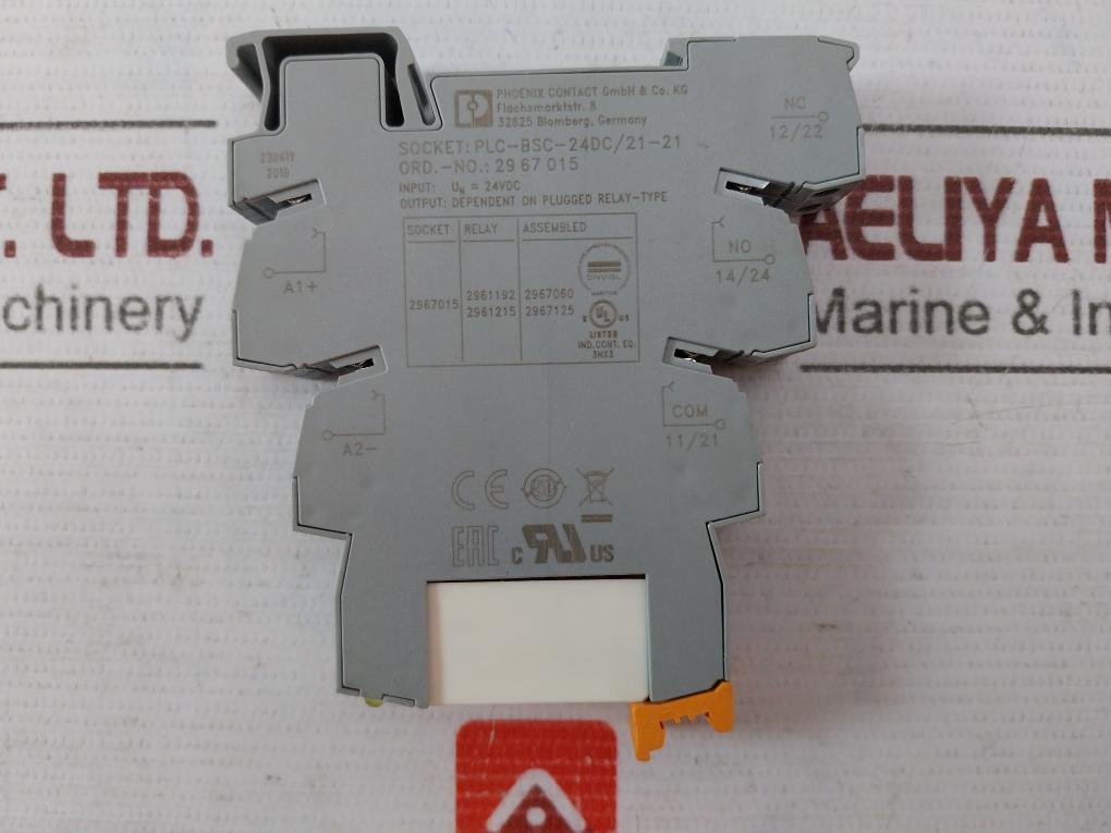 Lot Of 4X Phoenix Contact Plc-bsc-24Dc/21-21 Interface Relay Din Rail Mount