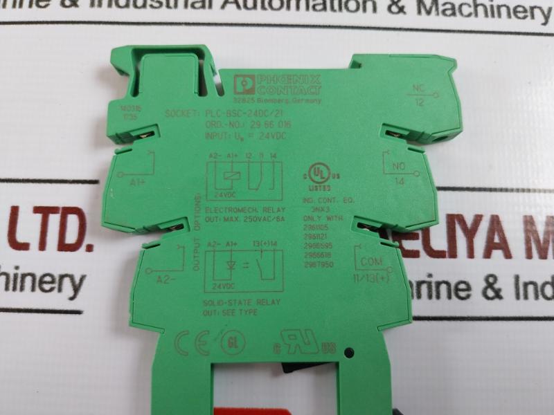 Phoenix Contact Plc-bsc-24Dc/21 Electromechanical Relay Socket 24Vdc Max 250Vac/6A