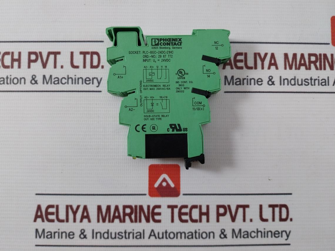 Phoenix Contact Plc-bsc-24Dc/21Hc Relay Base Terminal Block 24Vdc 250Vac 10A