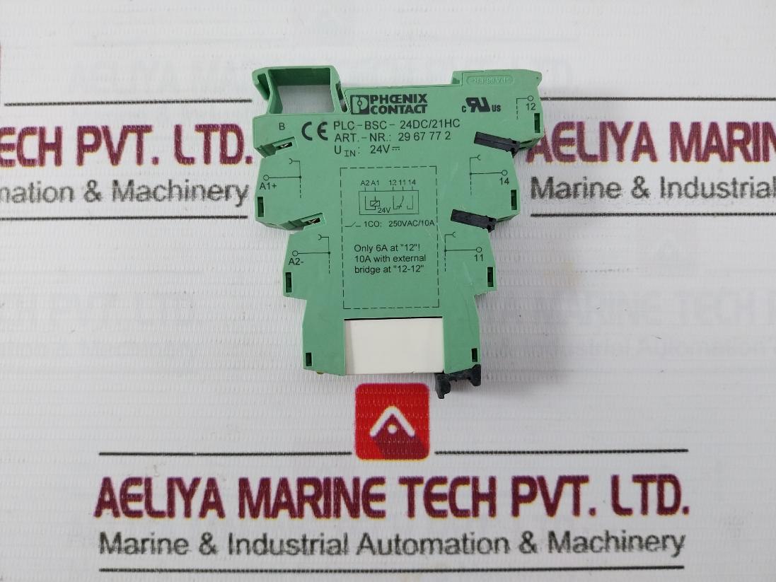 Phoenix Contact Plc-bsc-24Dc/21Hc Relay Base With Relay 2961312 2967772 250Vac