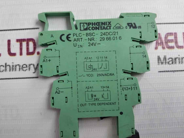 Phoenix Contact Plc-bsc-24Dc/21 Relay Base 250Vac/6A 24V