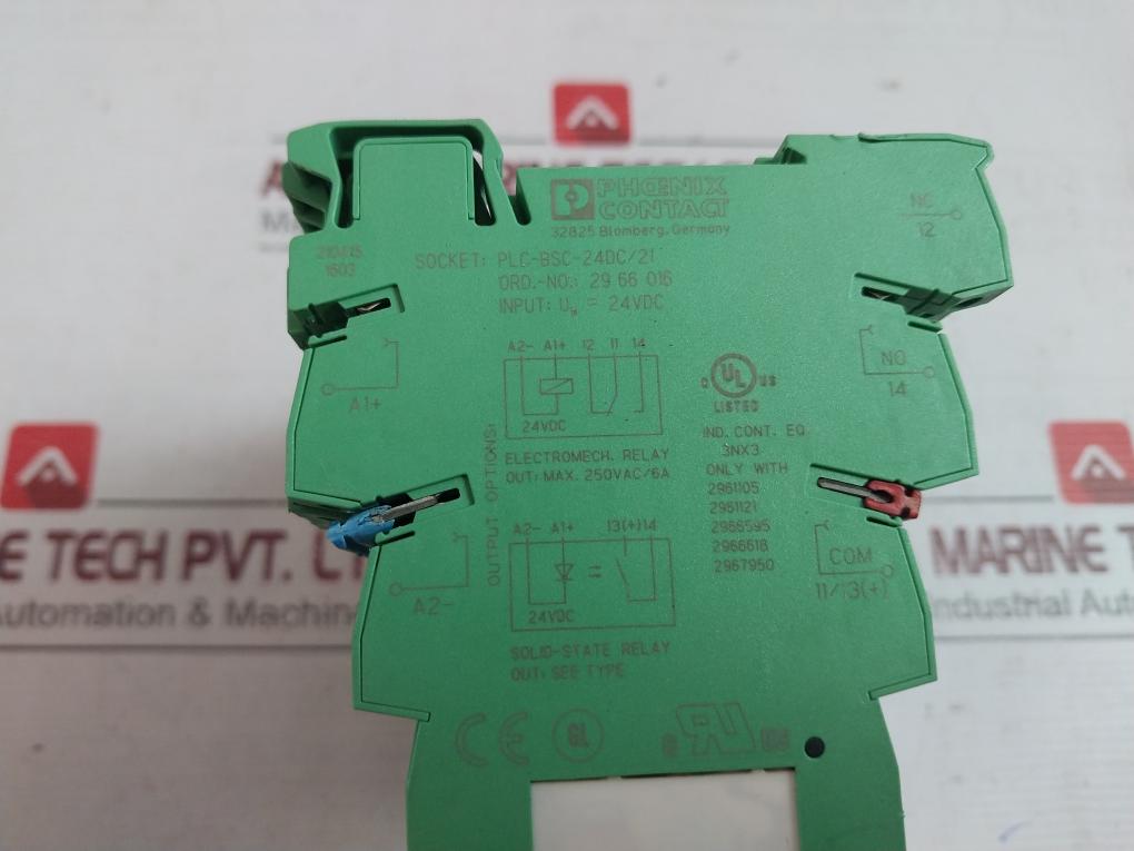 Phoenix Contact Plc-bsc-24Dc/21 Relay Base 2966016 24Vdc 250Vac/6A 2961105