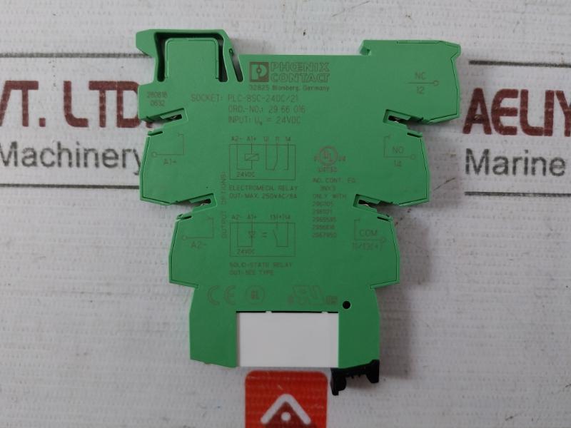 Phoenix Contact Plc-bsc-24Dc/21 Relay Base With Socket 250Vac/6A 2961121 24V