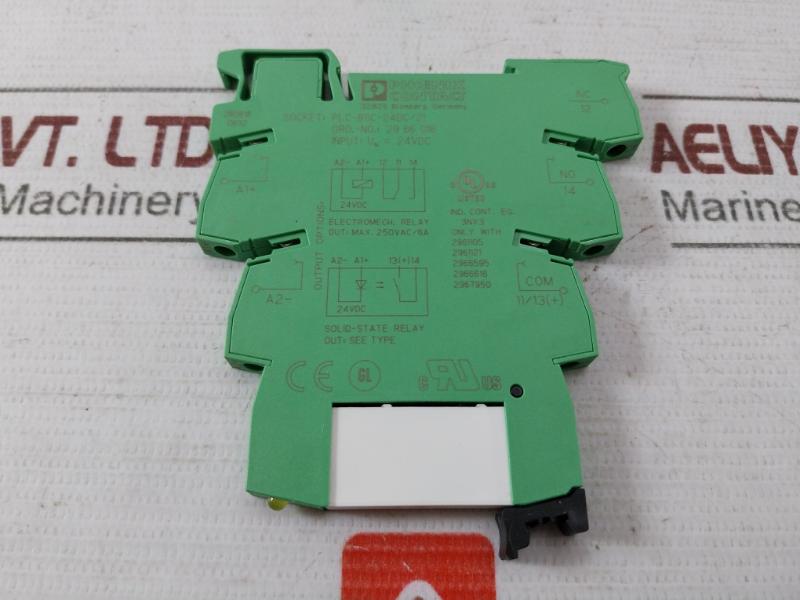 Phoenix Contact Plc-bsc-24Dc/21 Relay Base With Socket 250Vac/6A 2961121 24V