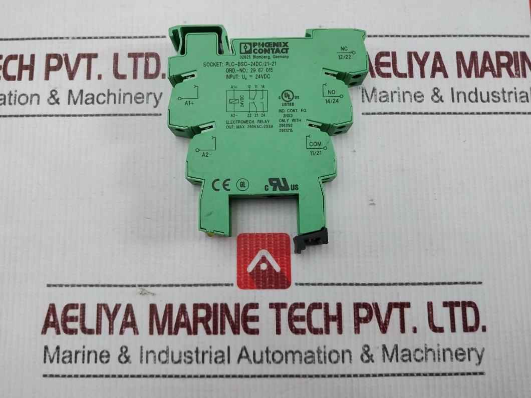 Phoenix Contact Plc-bsc-24dc/21-21 Relay Socket Module 24vdc