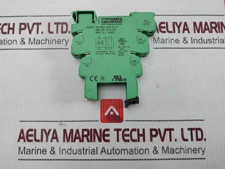 Phoenix Contact Plc-bsc-24dc/21-21 Relay Socket Module 24vdc