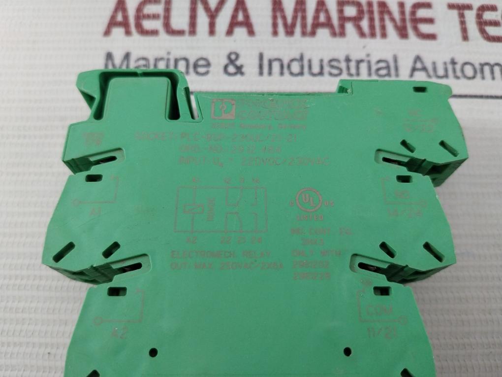 Phoenix Contact Plc-bsp-230Uc/21-21 Relay Base 250Vac/2X6A