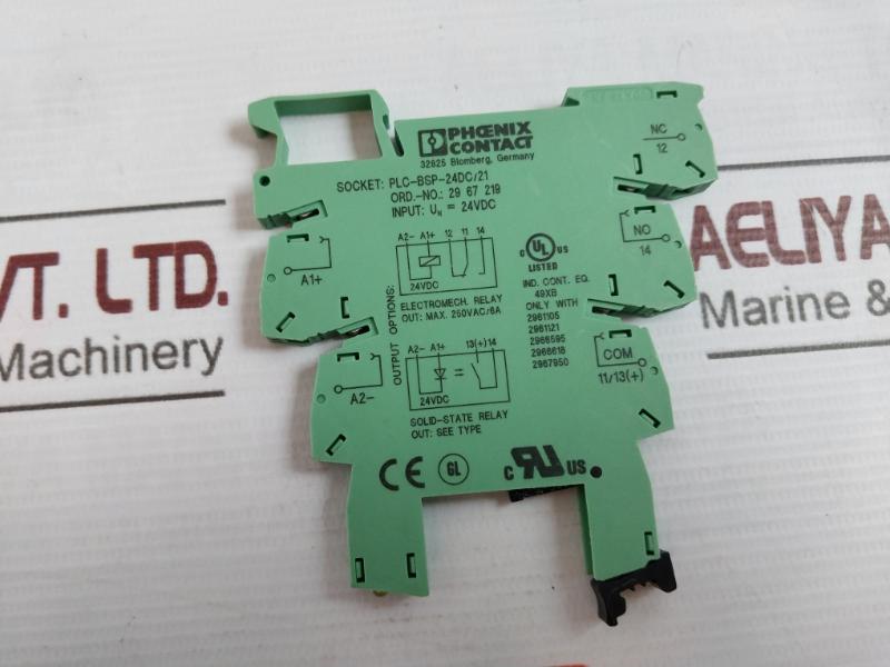 Phoenix Contact Plc-bsp-24Dc/21 Max.250Vac/6A Relay Base Plc Terminal Block