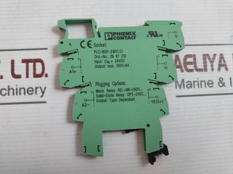 Phoenix Contact Plc-bsp-24Dc/21 Relay Socket 24Vdc 29 67 219
