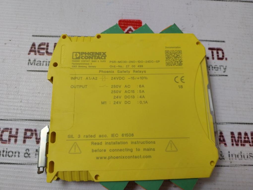 Phoenix Contact Psr-mc30-2No-1Do-24Dc-sp Safety Relay