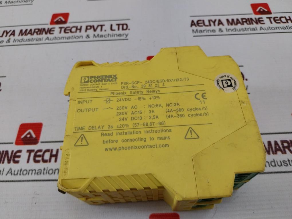 Phoenix Contact Psr-scp-24Dc/Esd/5X1/1X2/T3 Safety Relay 240V Ac/24V Dc 6A