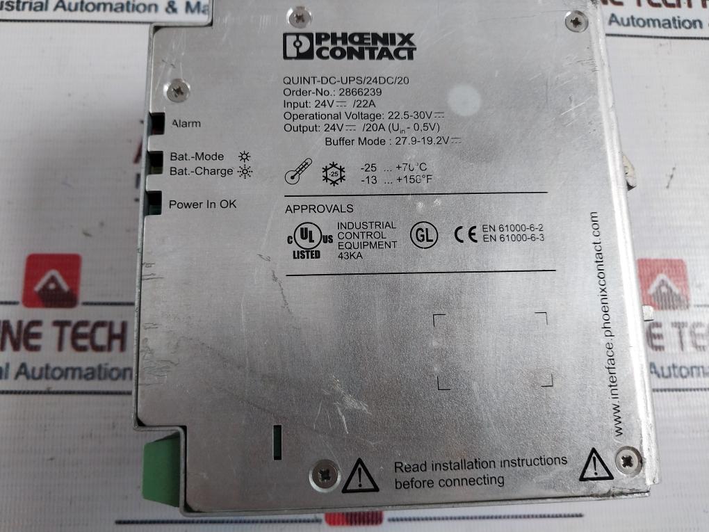 Phoenix Contact Quint-dc-ups/24Dc/20 Power Supply 2866239