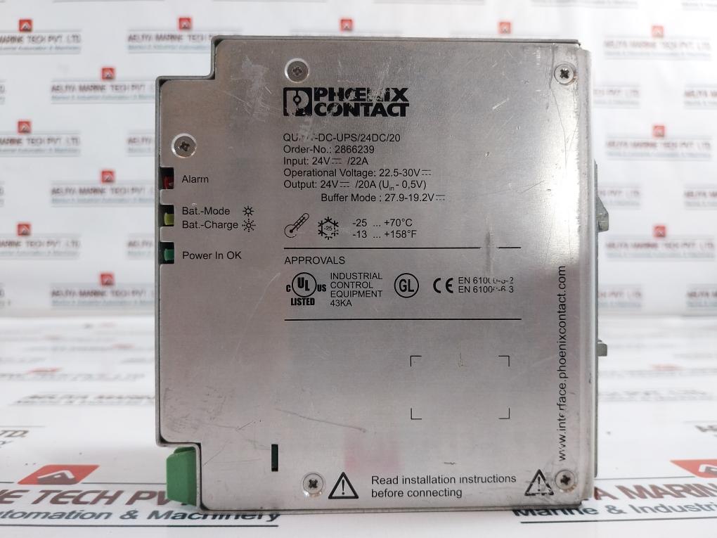 Phoenix Contact Quint-dc-ups/24Dc/20 Uninterruptible Power Supply 2866239